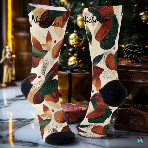 Chaussette Chaussettes Récolte d'Automne en Crème, Rouille et