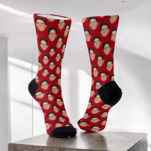 Chaussette Chaussettes Red Crew Photo Personnalisées