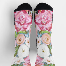 Chaussette Chaussettes rose Floral Spring