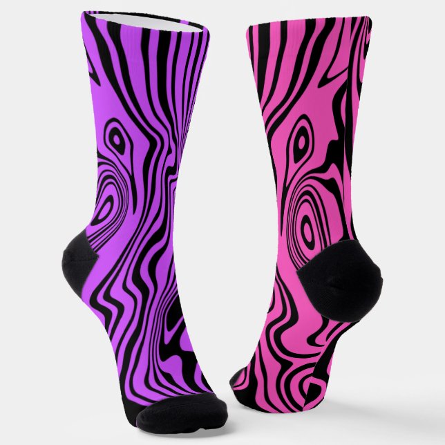 Chaussette Chaussettes Rose Violet Abstrait Vagues - Choisiss (Angulaire)