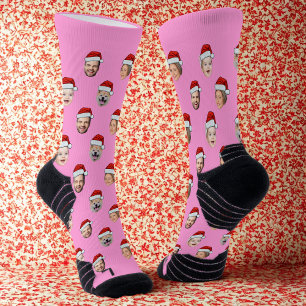 Chaussette Chaussettes roses à visage personnalisé, Chapeau d