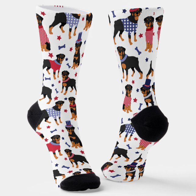 Chaussette Chaussettes rottwiler patriotiques (Angulaire)