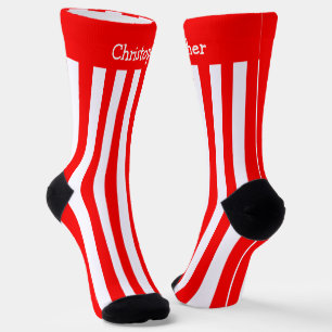 Chaussette Chaussettes Rouge Et Blancs Design