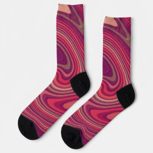 Chaussette Chaussettes Rouge Rose Violet Art Crazy