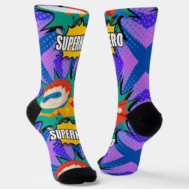 Chaussette Chaussettes super héros pour enfants (Angulaire)
