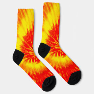 Chaussette Chaussettes Tie Dye Rouge Orange et Jaune