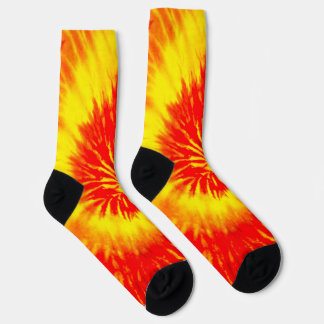 Chaussette Chaussettes Tie Dye Rouge Orange et Jaune