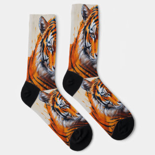Chaussette Chaussettes Unisex Crew - Tigres, léopard, Animal