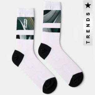 Chaussette Chaussettes Unisex Tendance Art Abstrait Noir Blan