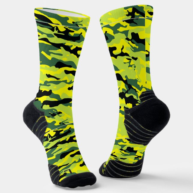 Chaussette Chaussettes vertes Crazy Camouflage (Angulaire)
