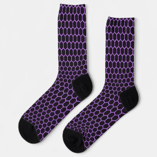 Chaussette Chaussettes violettes et noir Motif de peigne de m