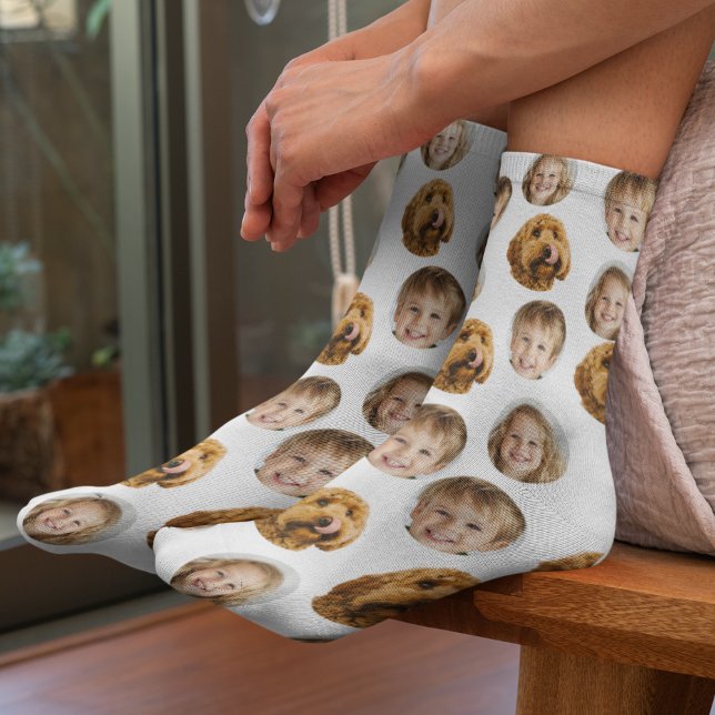 Chaussette Chaussettes Visage Personnalisées À Trois Photo |  (Créateur téléchargé)