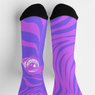 Chaussette Chaussettes Zèbre Discordantes Violet Pourpre