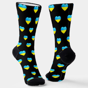 Chaussette Chaussures de coeur Ukraine Couleurs de drapeau - 