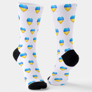 Chaussette Chaussures de coeur Ukraine Couleurs de drapeau -