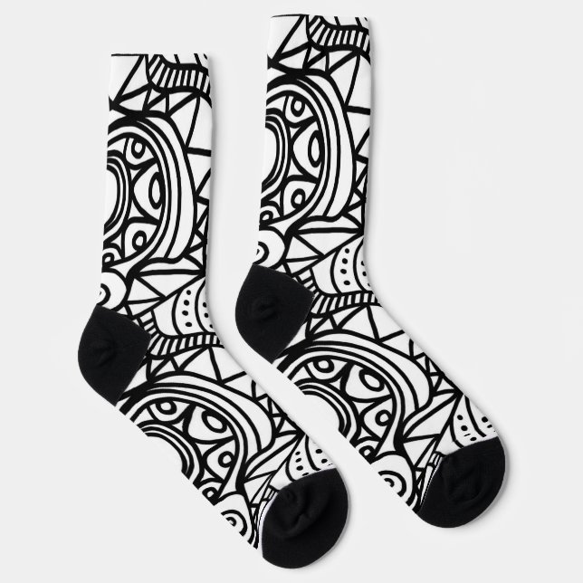 CHAUSSETTE CHAUSSURES D'ÉQUIPE EN NOIR BLANC (Droite)