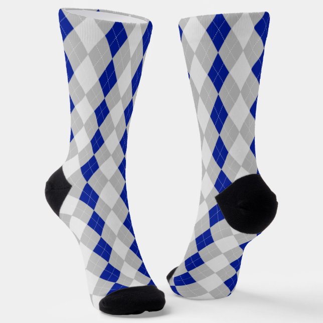 Chaussette CHAUSSURES Motifs Jacquards BLEU & GRIS MINUIT (Angulaire)