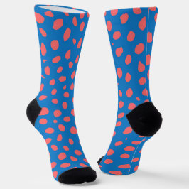 Chaussette Cheetah taches Coral Blue
