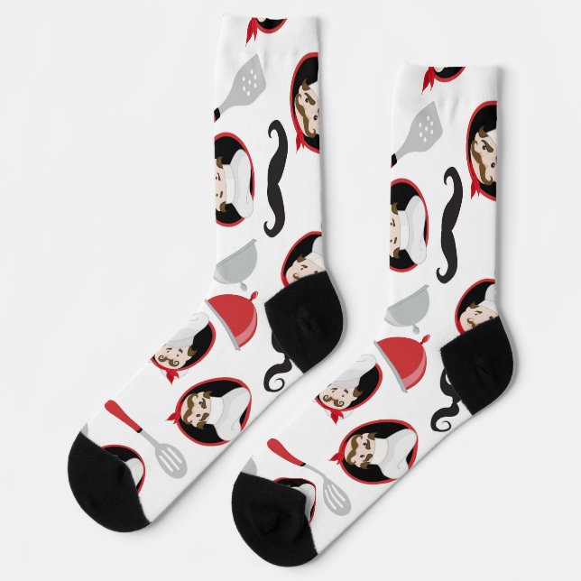 Chaussette Chef cuisinier rouge (Gauche)