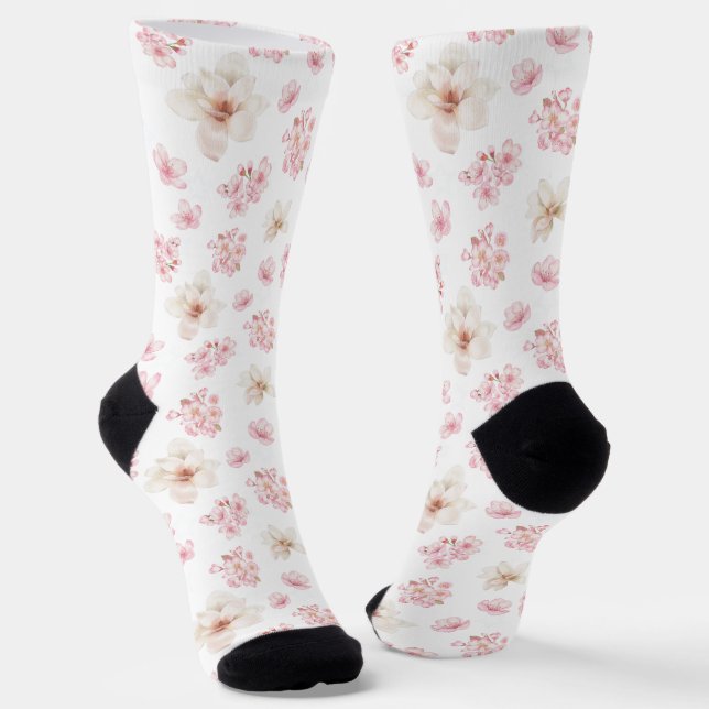 CHAUSSETTE CHERRY BLOSSOM SAKURA NOM MOTIF SOCKS (Angulaire)
