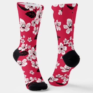 CHAUSSETTE CHERRY BLOSSOM - SAKURA (ROUGE)