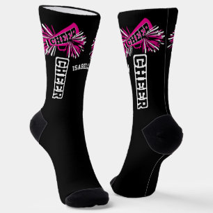Chaussette Cheveux rose, blanc et noir