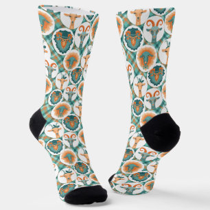 Chaussette Chèvres Hipster Chèvres turquoises et en terre cui