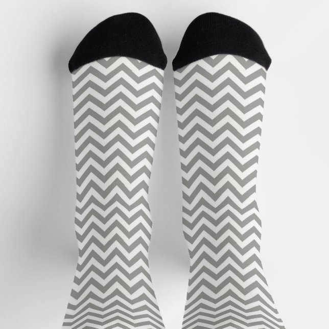 Chaussette Chevron blanc gris (Haut)