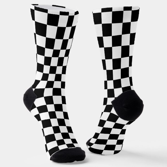 Chaussette Chic Chaussettes d'équipage en damier (Angulaire)