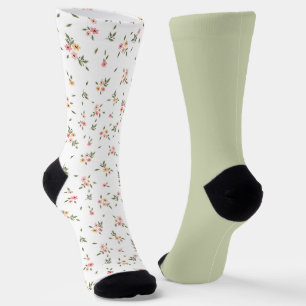 Chaussette Chic Chic Floral Pastel Vert Odd non-correspondanc