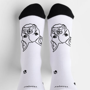 Chaussette Chic French Bulldog Line Art : Modifier votre text