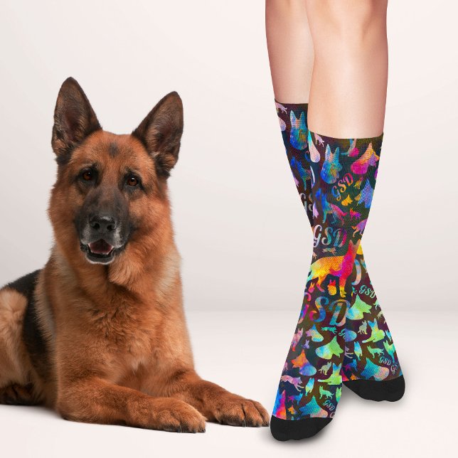 Chaussette Chien berger allemand - GSD Word art motif Chausse (Créateur téléchargé)