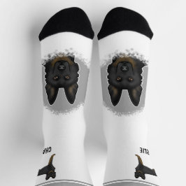 Chaussette Chien-Berger Allemand Noir Avec Nom Personnalisé