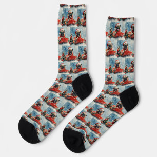 Chaussette Chien Carlin en Traîneau Laissez Tomber la Neige N