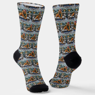 Chaussette Chien Chow Chow Jardin d'Hiver Serein Art de Noël