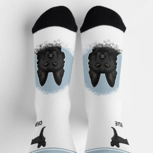 Chaussette Chien de berger allemand noir avec nom personnalis