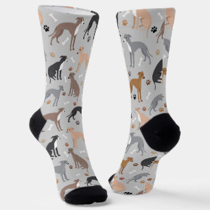 Chaussette Chien gris italien os et pattes chaussettes