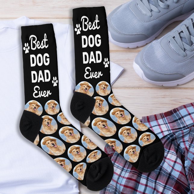 Chaussette Chien personnalisé DAD Motif personnalisé Crew pho (Créateur téléchargé)