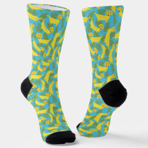 Chaussette Chiens de banane tropicale mignons à motifs