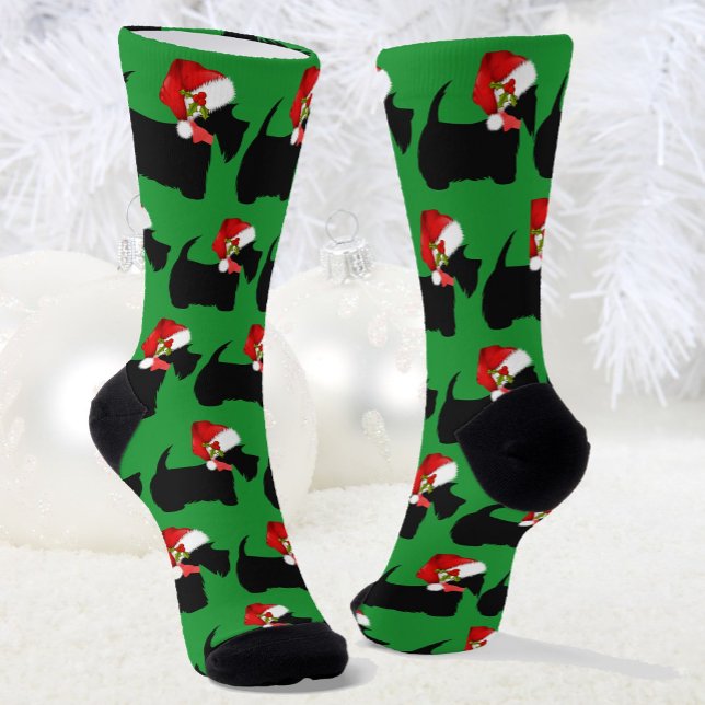 Chaussette Chiens écossais à Santa Hats Novelty Noël (Créateur téléchargé)