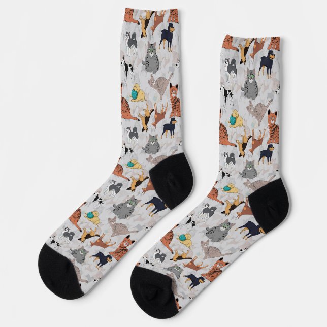 Chaussette Chiens Et Chats Cutes Design Motif (Gauche)