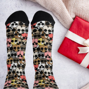 Chaussette Chiens mignons amusants avec lunettes Écran