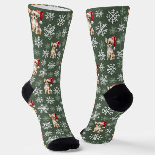 Chaussette Chihuahua Chi Chien à Santa Hat