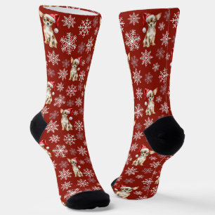 Chaussette Chihuahua Chi Chien au Père Noël Rouge