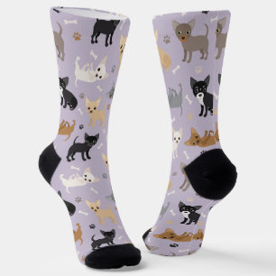 Chaussette Chihuahua os et balais chaussettes