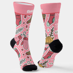 Chaussette Choc De Noël Personnalisé Et Motif Mitten