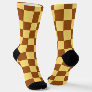 Chaussette Chocolat et Carrés d'or Chaussettes funky