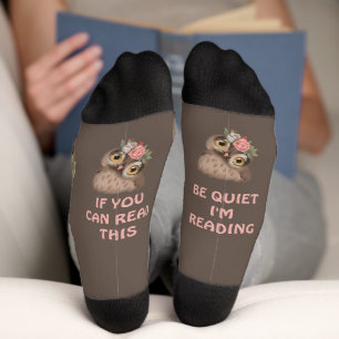 Chaussette Chouette mignonne et chaussettes de texte amusante