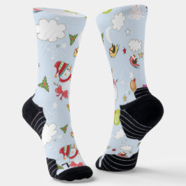 Chaussette Christmas Elements Snowman Pattern