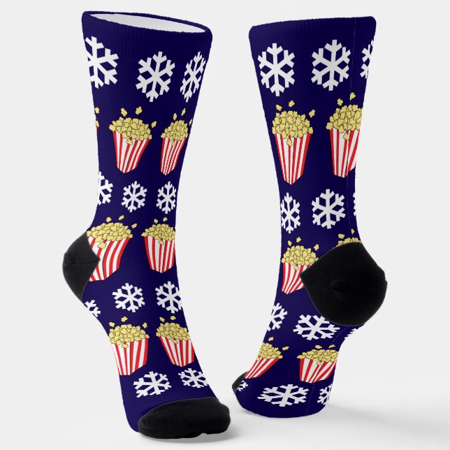 Chaussette Christmas Popcorn Movie Night Novelty Festive (Angulaire)